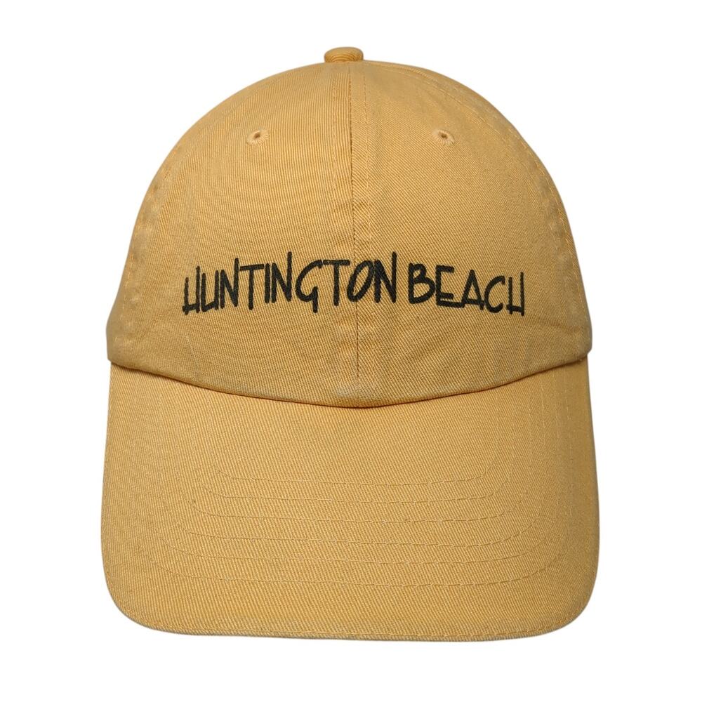 Huntington Beach Slideback Hat Yellow One Size Adjustable Embroidered